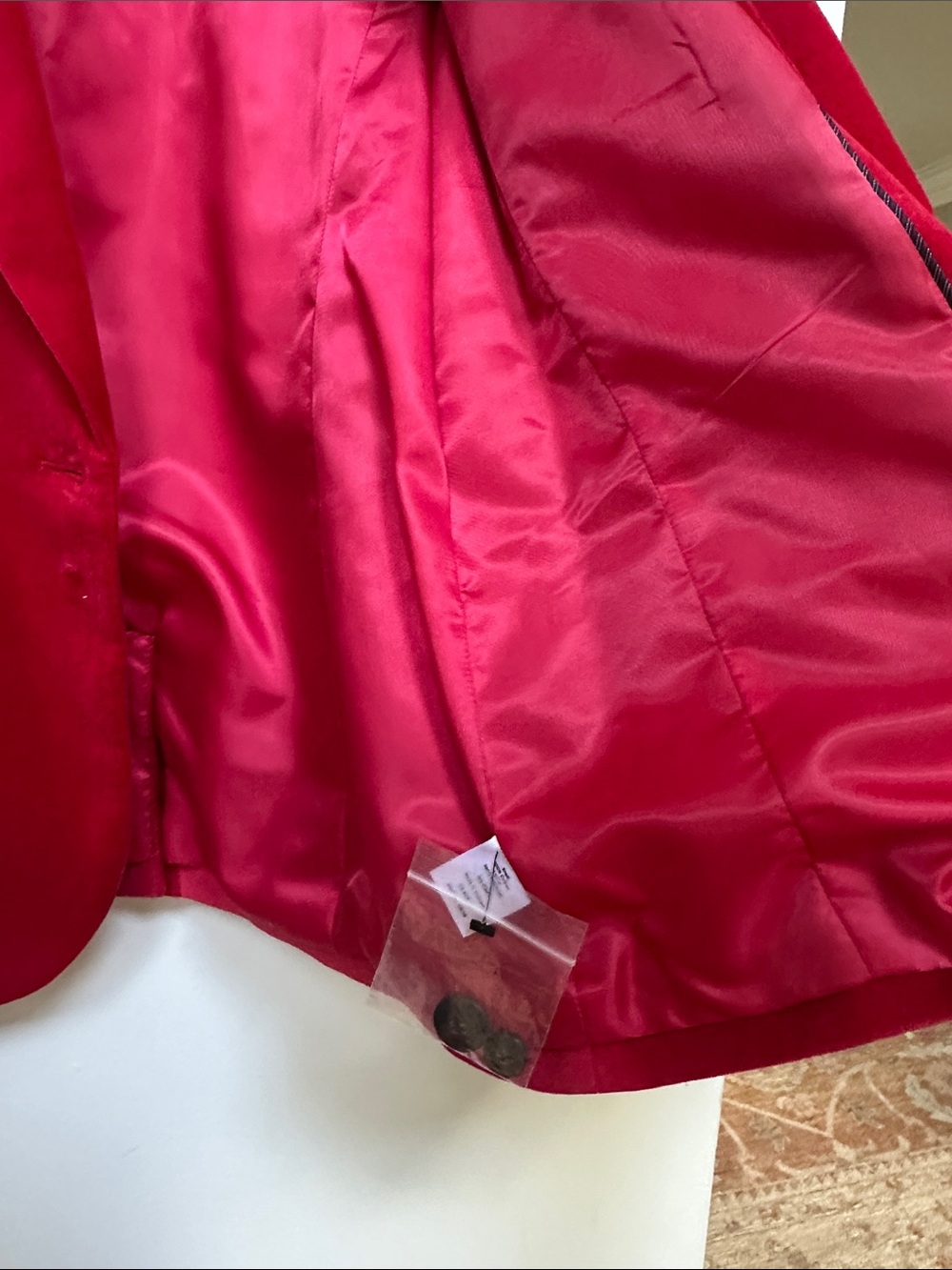 Talbots Red Velvet Single-Button Blazer - Picture 3 of 4